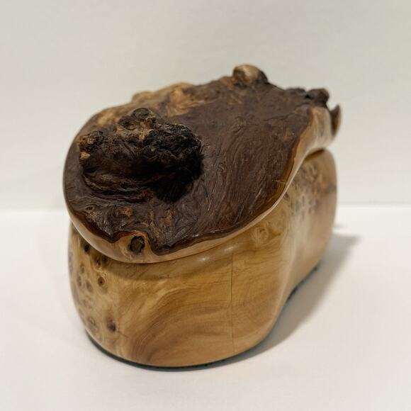 Kris Sacksteder Handmade Yellow Burl Wood Lidded Trinket Box Weird Woods Seattle - Picture 4 of 12